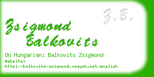 zsigmond balkovits business card